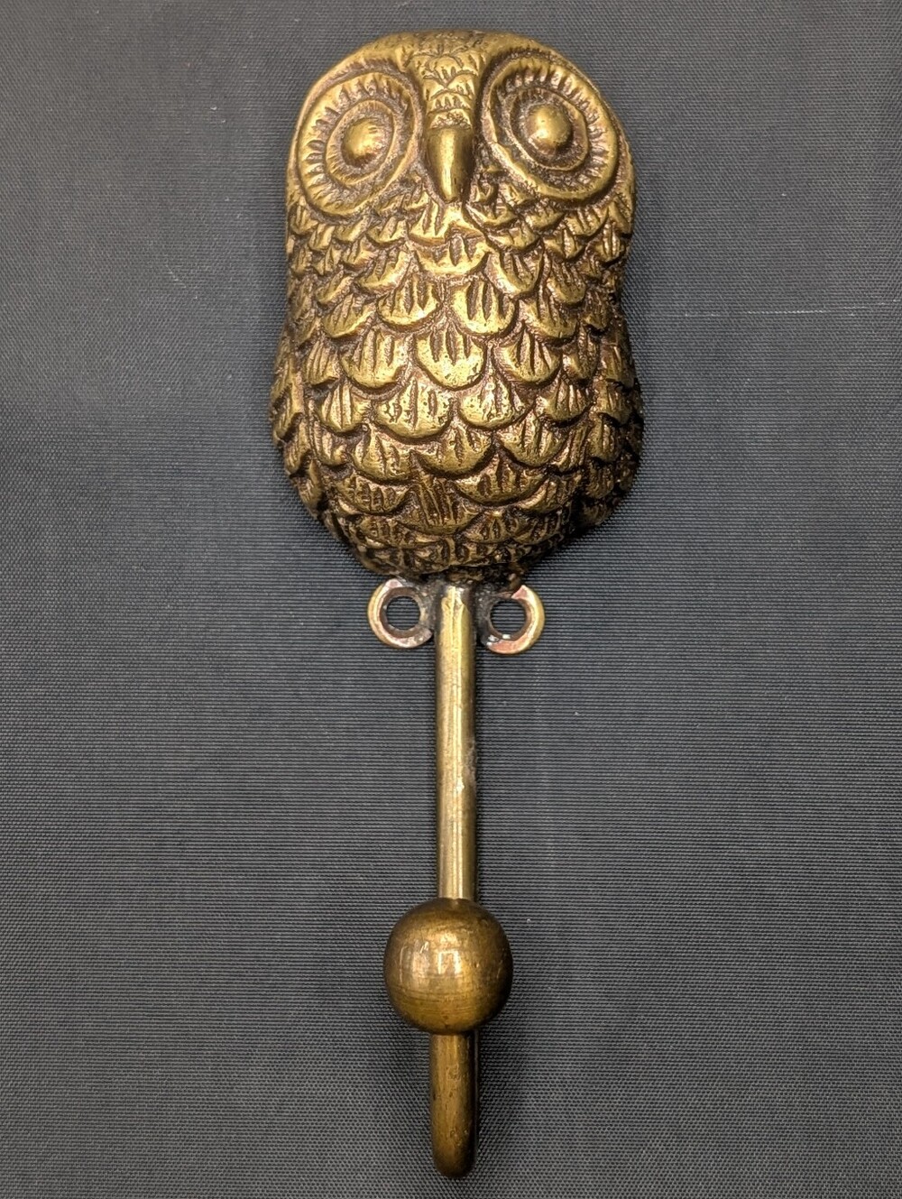 Brass Owl Hook – Wall Mount Barn Owl Hat and Coat Hanger